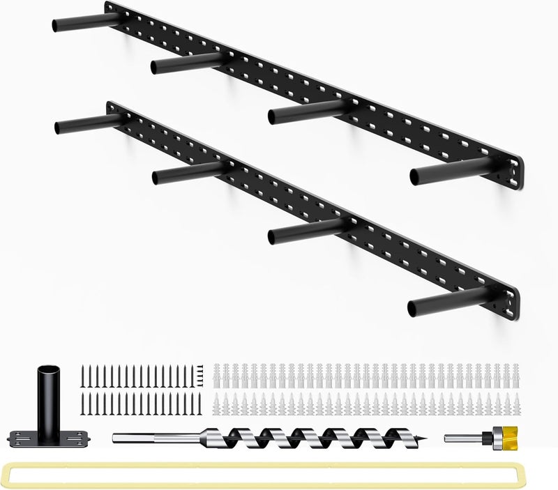 Craftersmark 2pcs Floating Shelf Hardware Heavy Duty Hidden Shelf Brackets Support,Wall Mounting Invisible Floating Shelves Bracket with Jig (40" x 4" x 1.5") - Image 1